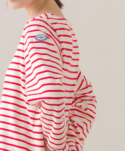 【OMNES】コットン長袖ボーダーTシャツ【253W427OMN048】