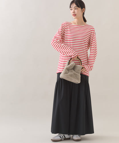 【OMNES】コットン長袖ボーダーTシャツ【253W427OMN048】