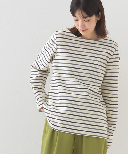 【OMNES】コットン長袖ボーダーTシャツ【253W427OMN048】