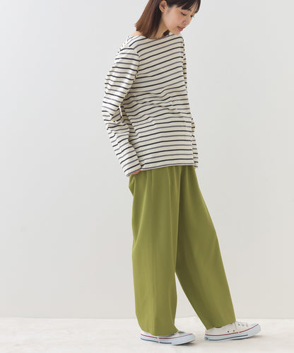 【OMNES】コットン長袖ボーダーTシャツ【253W427OMN048】