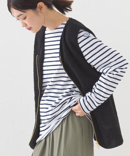 【OMNES】コットン長袖ボーダーTシャツ【253W427OMN048】