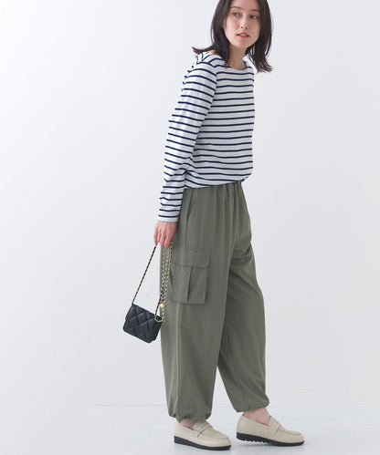 【OMNES】コットン長袖ボーダーTシャツ【253W427OMN048】