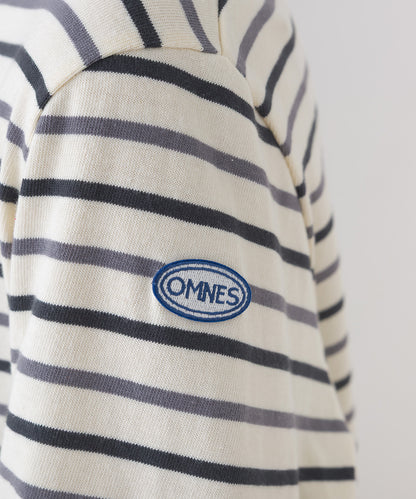 【OMNES】コットン長袖ボーダーTシャツ【253W427OMN048】