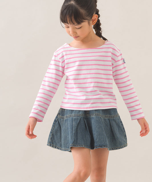 【OMNES】キッズ コットン長袖ボーダーTシャツ【253K427OMN049】