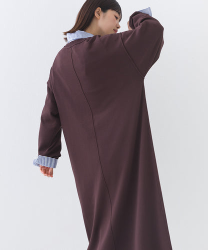 【OMNES】ハイゲージクルーネックリンキングニットロングワンピース【253W427OMN052】