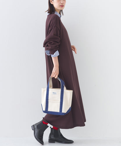 【OMNES】ハイゲージクルーネックリンキングニットロングワンピース【253W427OMN052】