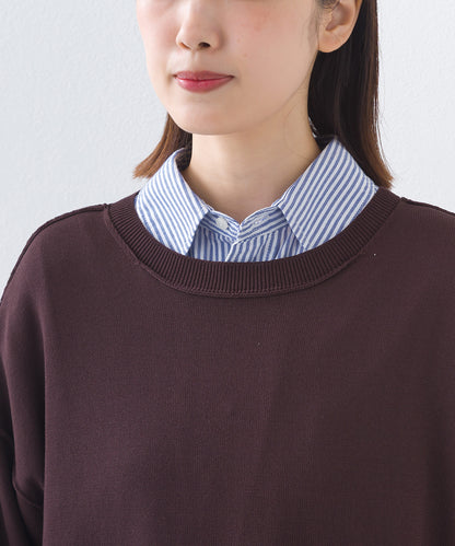 【OMNES】ハイゲージクルーネックリンキングニットロングワンピース【253W427OMN052】