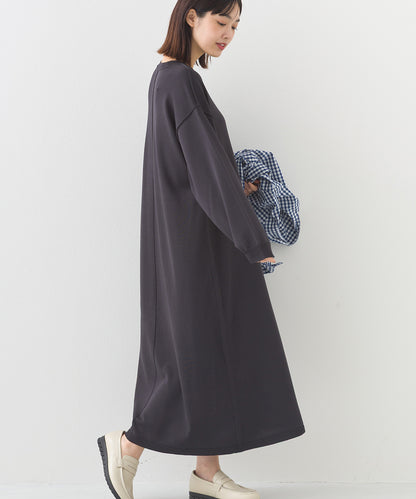 【OMNES】ハイゲージクルーネックリンキングニットロングワンピース【253W427OMN052】