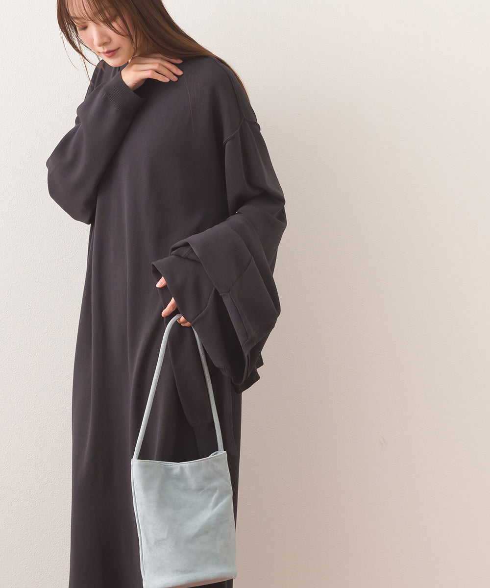 【OMNES】ハイゲージクルーネックリンキングニットロングワンピース【253W427OMN052】