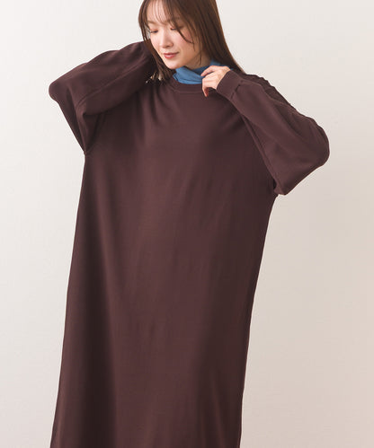 【OMNES】ハイゲージクルーネックリンキングニットロングワンピース【253W427OMN052】