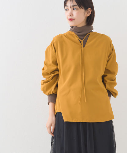 【OMNES】ランダムテレコタートルネック袖くしゅくしゅ長袖ニット【253W427OMN058】