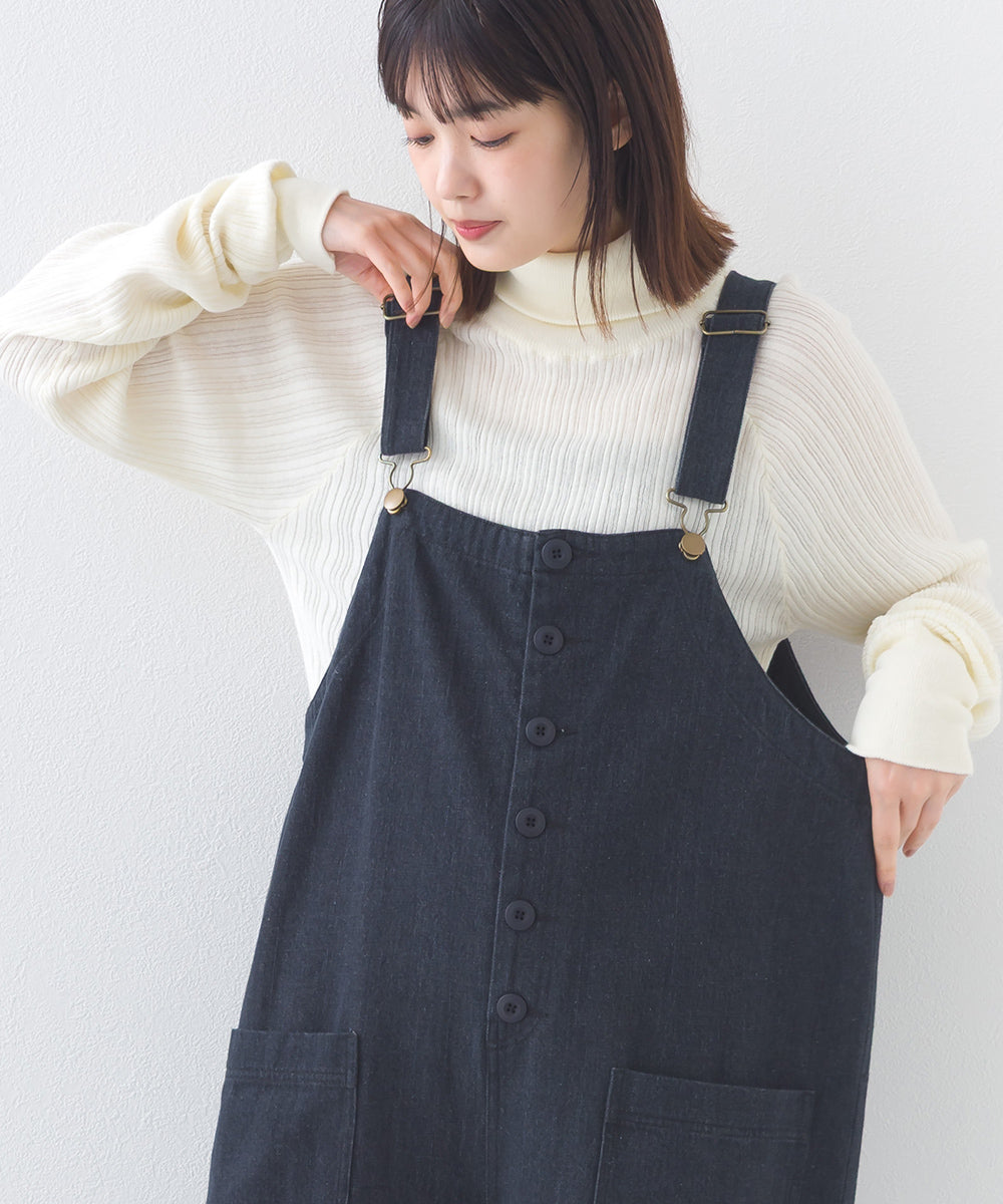 【OMNES】ランダムテレコタートルネック袖くしゅくしゅ長袖ニット【253W427OMN058】