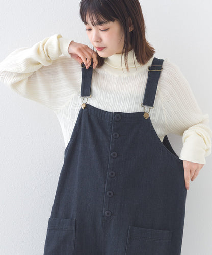 【OMNES】ランダムテレコタートルネック袖くしゅくしゅ長袖ニット【253W427OMN058】