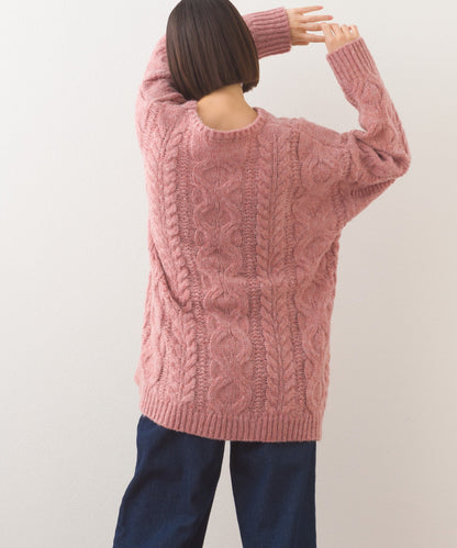 【OMNES】ローゲージアラン編オーバーシルエットニットプルオーバー【253W427OMN059】