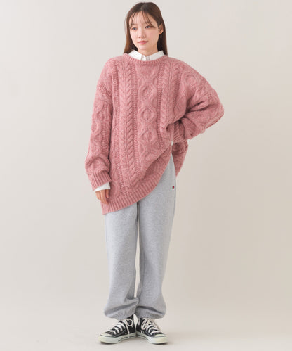 【OMNES】ローゲージアラン編オーバーシルエットニットプルオーバー【253W427OMN059】