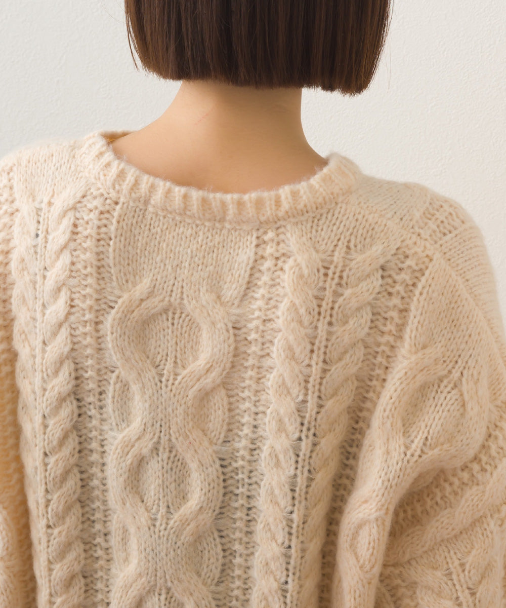 【OMNES】ローゲージアラン編オーバーシルエットニットプルオーバー【253W427OMN059】