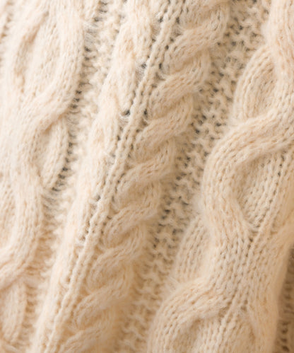 【OMNES】ローゲージアラン編オーバーシルエットニットプルオーバー【253W427OMN059】