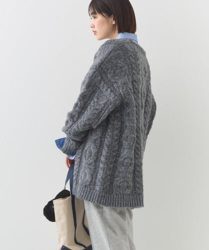 【OMNES】ローゲージアラン編オーバーシルエットニットプルオーバー【253W427OMN059】