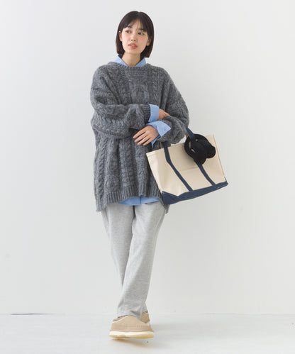 【OMNES】ローゲージアラン編オーバーシルエットニットプルオーバー【253W427OMN059】