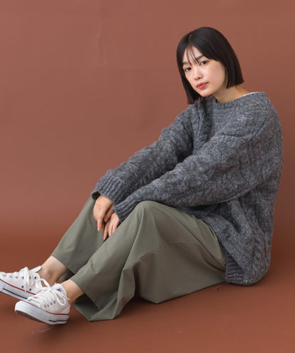 【OMNES】ローゲージアラン編オーバーシルエットニットプルオーバー【253W427OMN059】