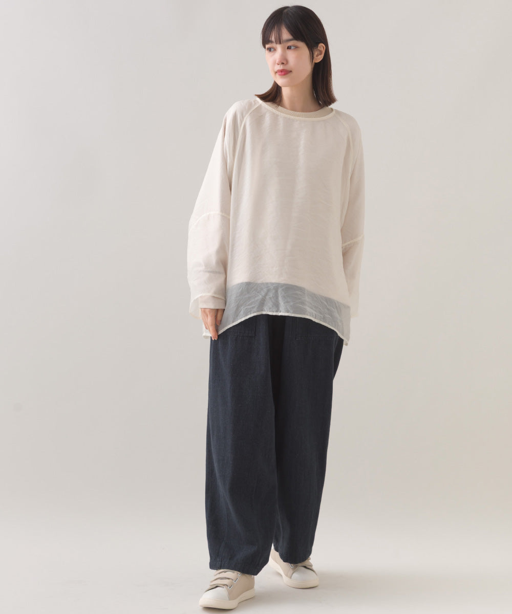 【OMNES】ワッシャーダンプ＆デニムバルーンカーゴパンツ【253W427OMN067】