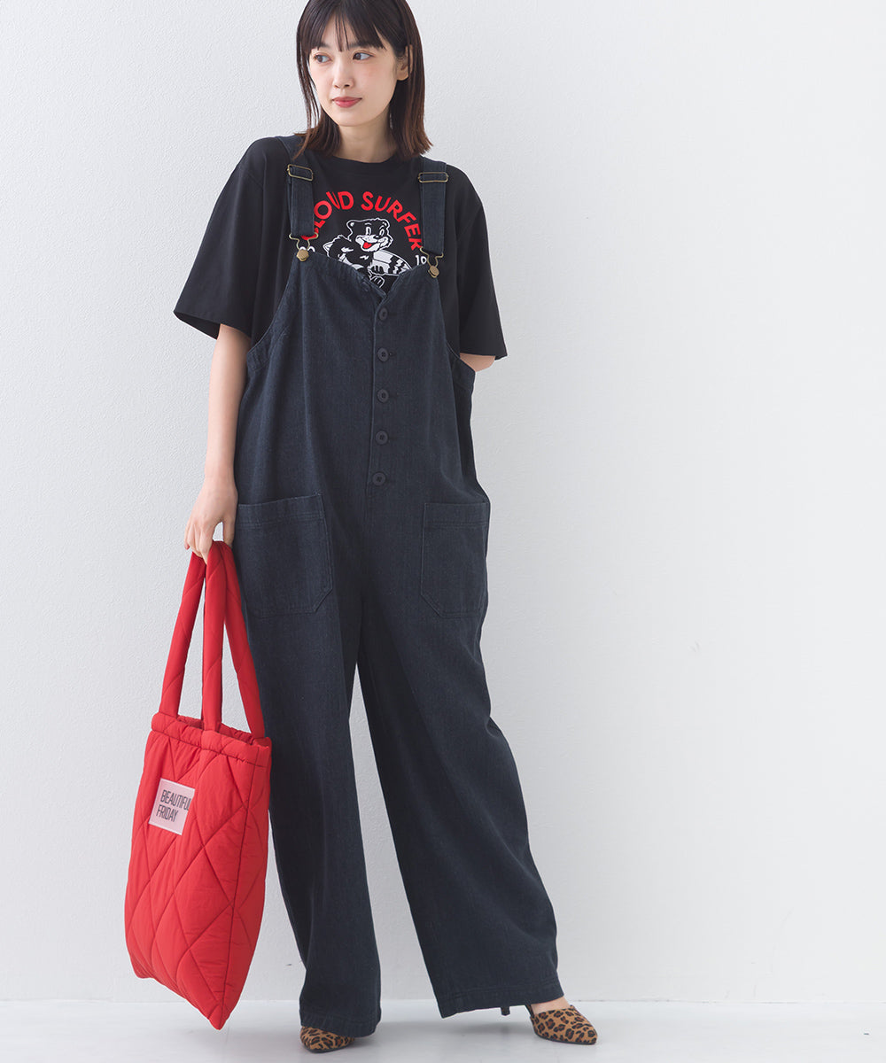 【OMNES】ワッシャーダンプ＆デニムサロペット【253W427OMN068】