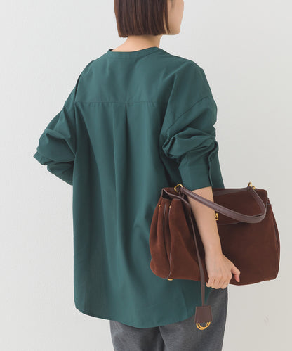 【OMNES】テックコットンバンドカラー長袖シャツ【253W427OMN069】