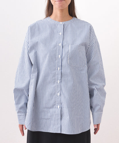 【OMNES】テックコットンバンドカラー長袖シャツ【253W427OMN069】