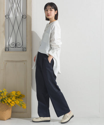 【OMNES】テックコットンバンドカラー長袖シャツ【253W427OMN069】