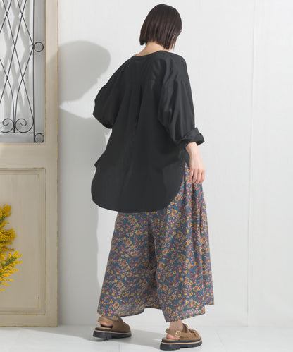 【OMNES】テックコットンバンドカラー長袖シャツ【253W427OMN069】