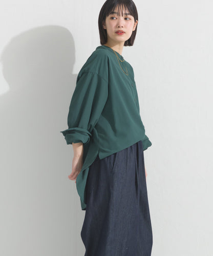 【OMNES】テックコットンバンドカラー長袖シャツ【253W427OMN069】