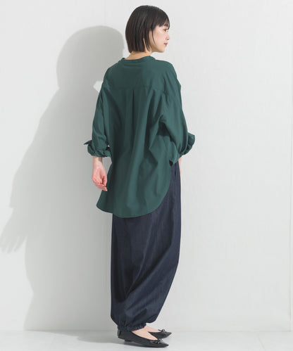 【OMNES】テックコットンバンドカラー長袖シャツ【253W427OMN069】