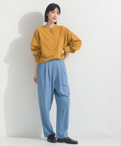 【OMNES】テックコットンバンドカラー長袖シャツ【253W427OMN069】