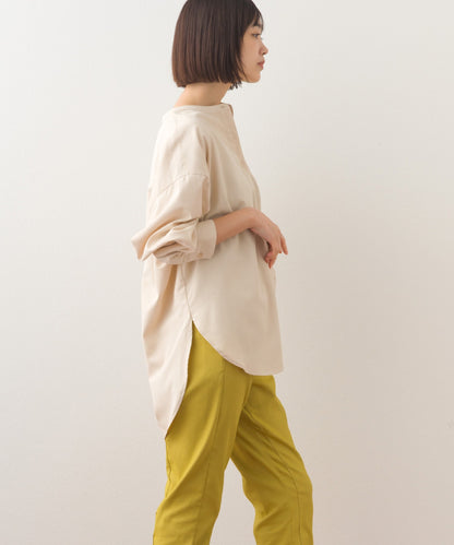 【OMNES】テックコットンバンドカラー長袖シャツ【253W427OMN069】