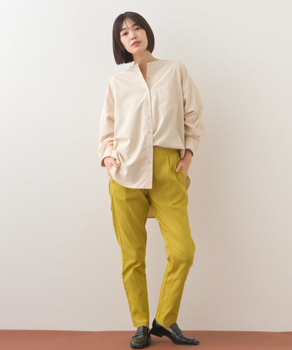 【OMNES】テックコットンバンドカラー長袖シャツ【253W427OMN069】