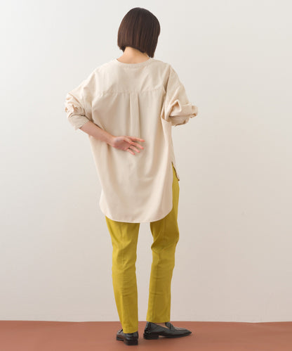 【OMNES】テックコットンバンドカラー長袖シャツ【253W427OMN069】