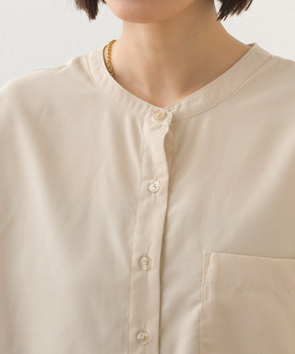 【OMNES】テックコットンバンドカラー長袖シャツ【253W427OMN069】