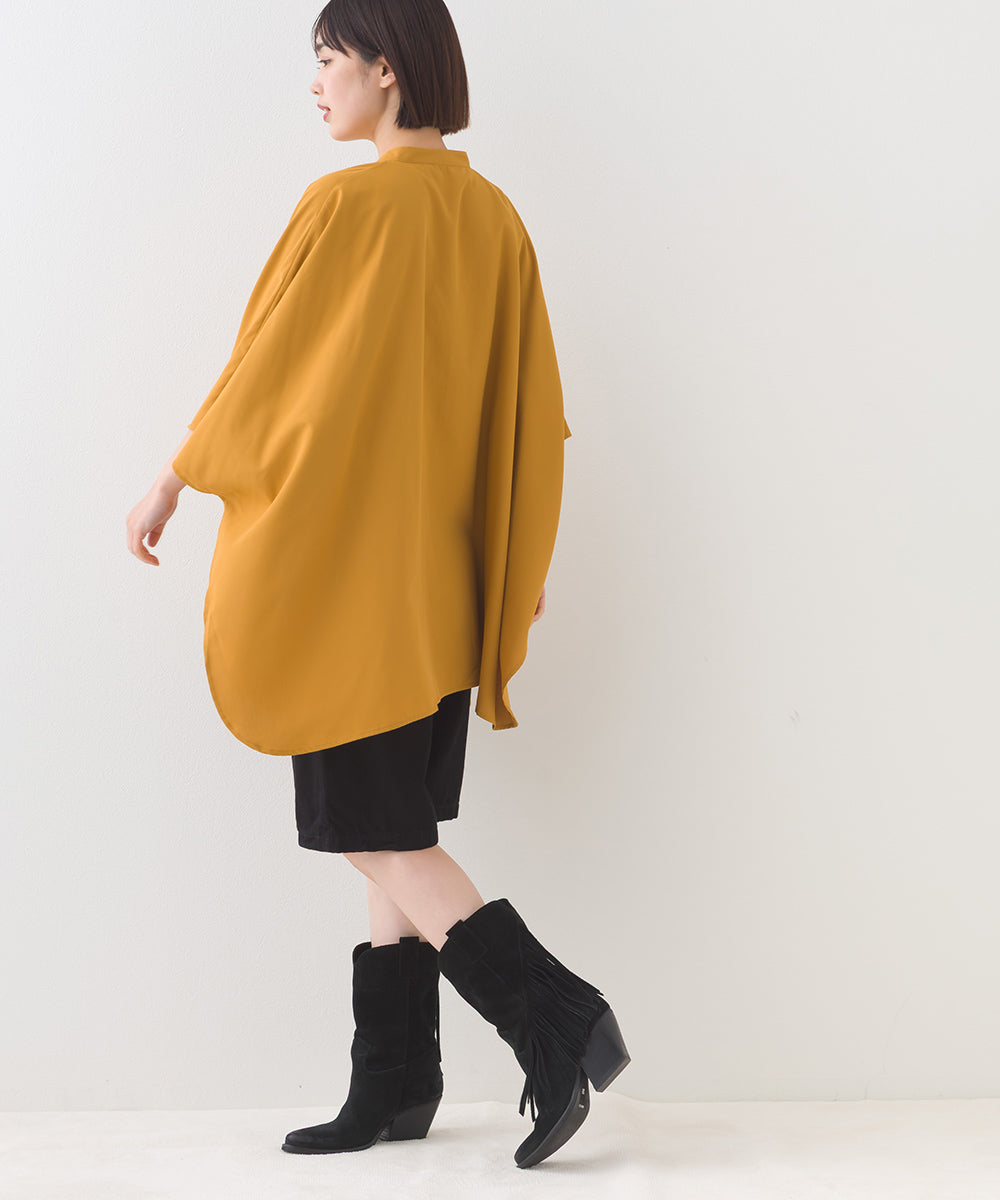 【OMNES】テックコットンワイドシルエットポンチョシャツブラウス【253W427OMN071】