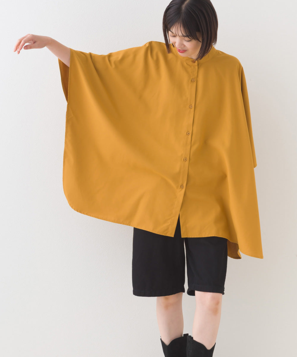 【OMNES】テックコットンワイドシルエットポンチョシャツブラウス【253W427OMN071】