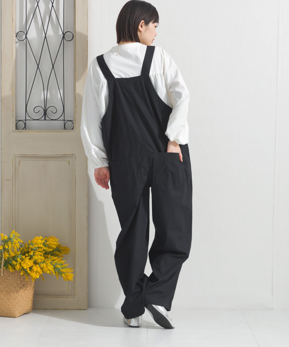 【OMNES】テックコットンスキッパーデザイン9分袖フリルシャツブラウス【253W427OMN072】