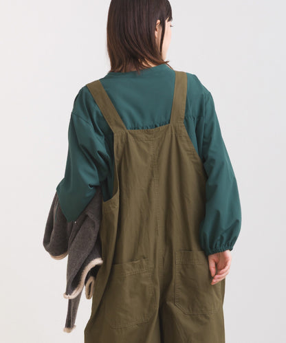 【OMNES】テックコットンスキッパーデザイン9分袖フリルシャツブラウス【253W427OMN072】