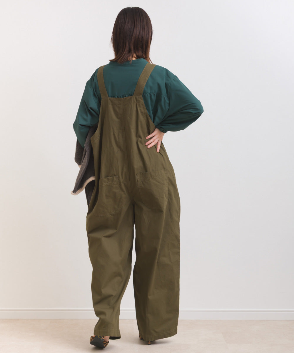 【OMNES】テックコットンスキッパーデザイン9分袖フリルシャツブラウス【253W427OMN072】