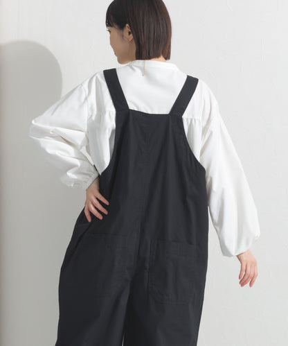 【OMNES】テックコットンスキッパーデザイン9分袖フリルシャツブラウス【253W427OMN072】