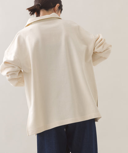 【OMNES】テック裏毛ポロスウェット長袖プルオーバー【253W427OMN076】