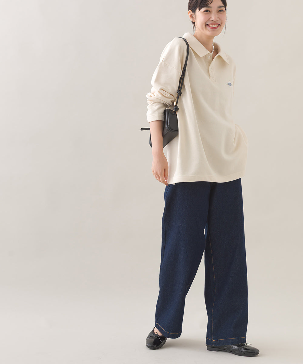 【OMNES】テック裏毛ポロスウェット長袖プルオーバー【253W427OMN076】