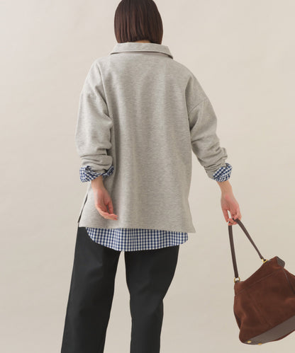 【OMNES】テック裏毛ポロスウェット長袖プルオーバー【253W427OMN076】