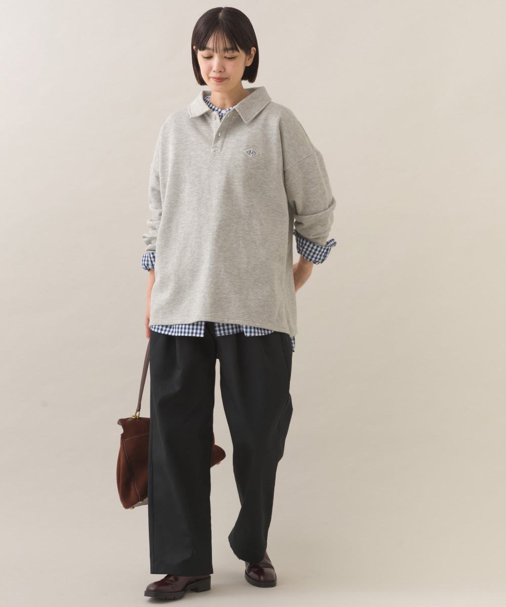 【OMNES】テック裏毛ポロスウェット長袖プルオーバー【253W427OMN076】