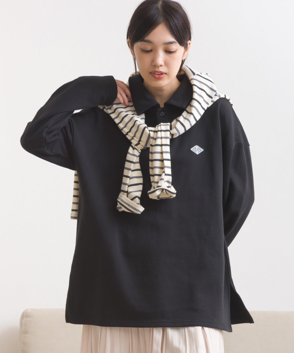 【OMNES】テック裏毛ポロスウェット長袖プルオーバー【253W427OMN076】