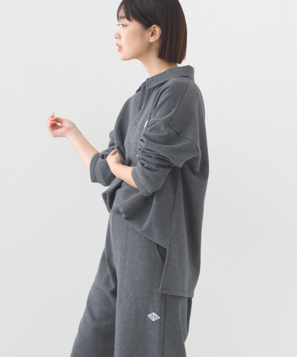 【OMNES】テック裏毛ポロスウェット長袖プルオーバー【253W427OMN076】
