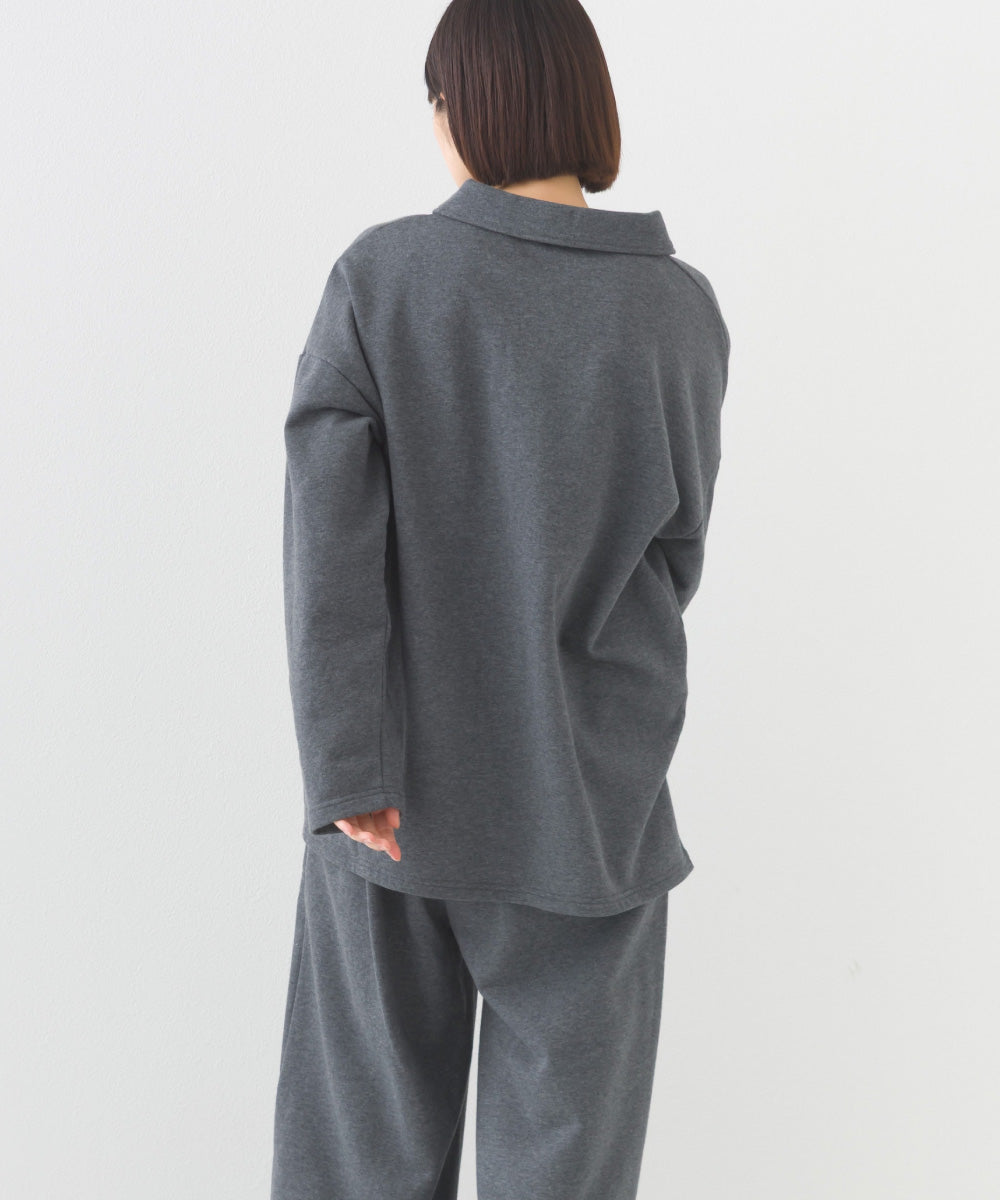 【OMNES】テック裏毛ポロスウェット長袖プルオーバー【253W427OMN076】